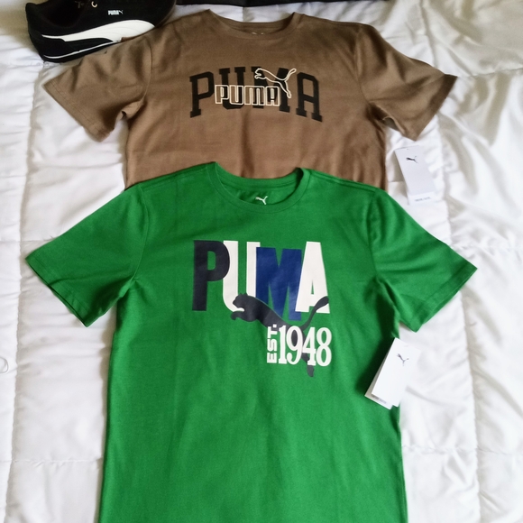 Puma Other - 🆕 Youth/ Boys Puma Green and Brown Graphic T-Shirts